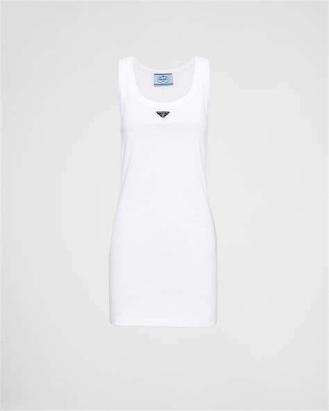 prada ribbed knit jersey dress|White Ribbed Knit Jersey Dress .